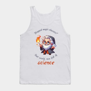 Cute Wizard Magic vs Science Tank Top